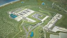 Graphic depiction of the design shows how the green roof blends into the surrounding environment. Image is courtesy of ASPECT Studios and Fytogreen Victorian-Desalination-Project-Green-Roof-Plant_Establishment